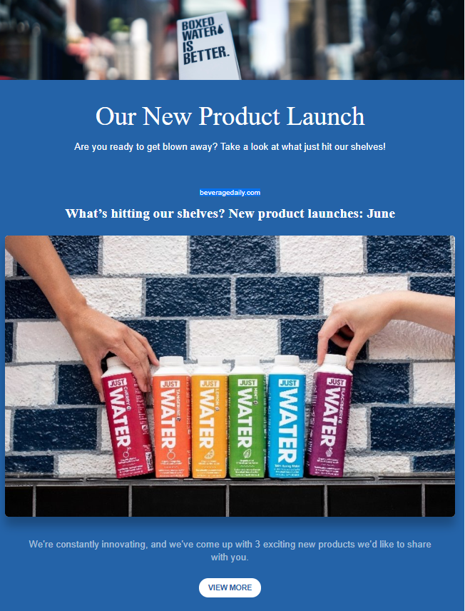 New products announcement company newsletter 