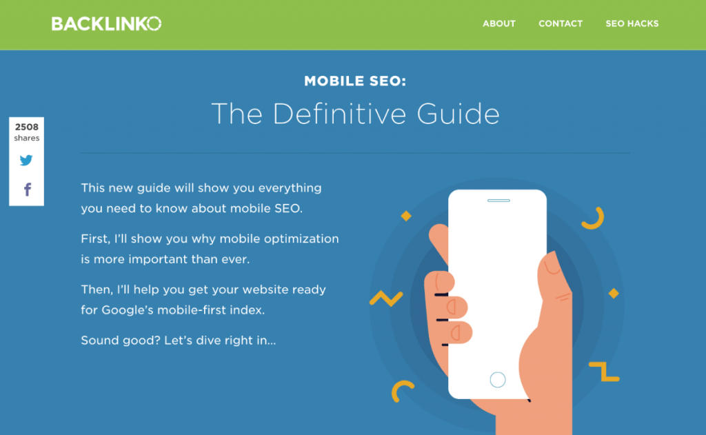 Online guide used as a lead magnet by backlinko