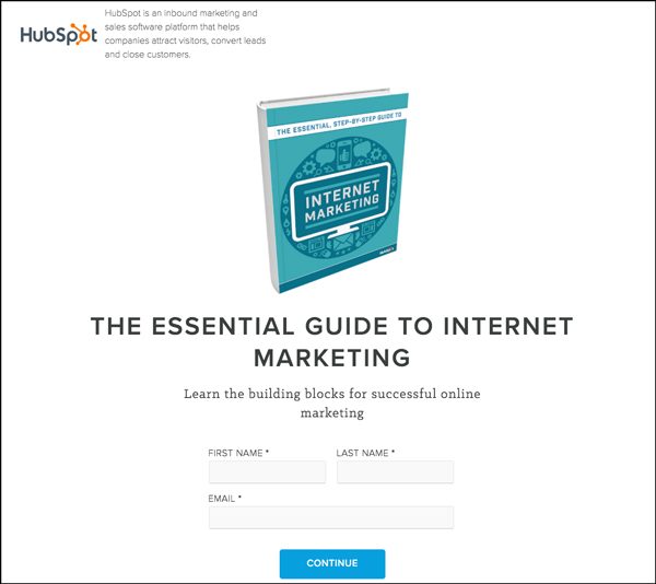Online guide used as a lead magnet by Hubspot