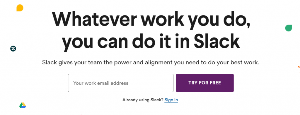 Slack communication tool