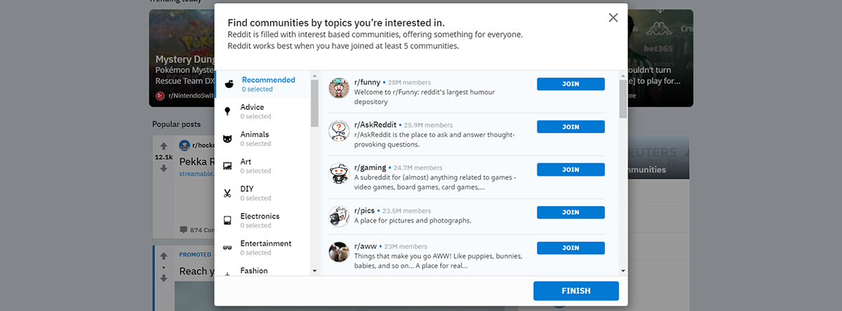 Preview for joining reddit communities