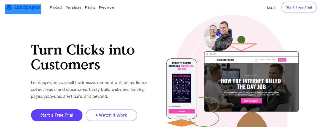 Leadpages: Tool for creating marketing collateral