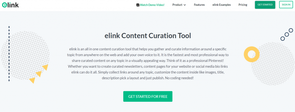 Elink.io: Social curation tool