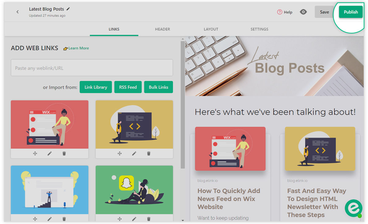 Preview of publishing wix porfolio