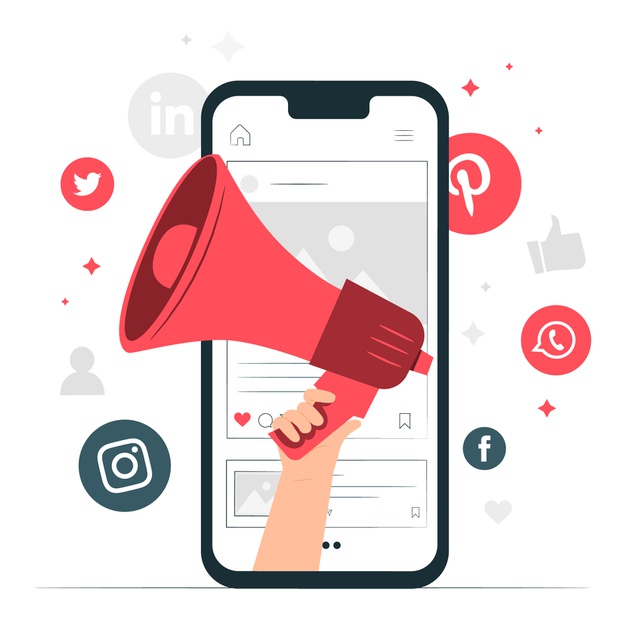 Social media marketing illustration