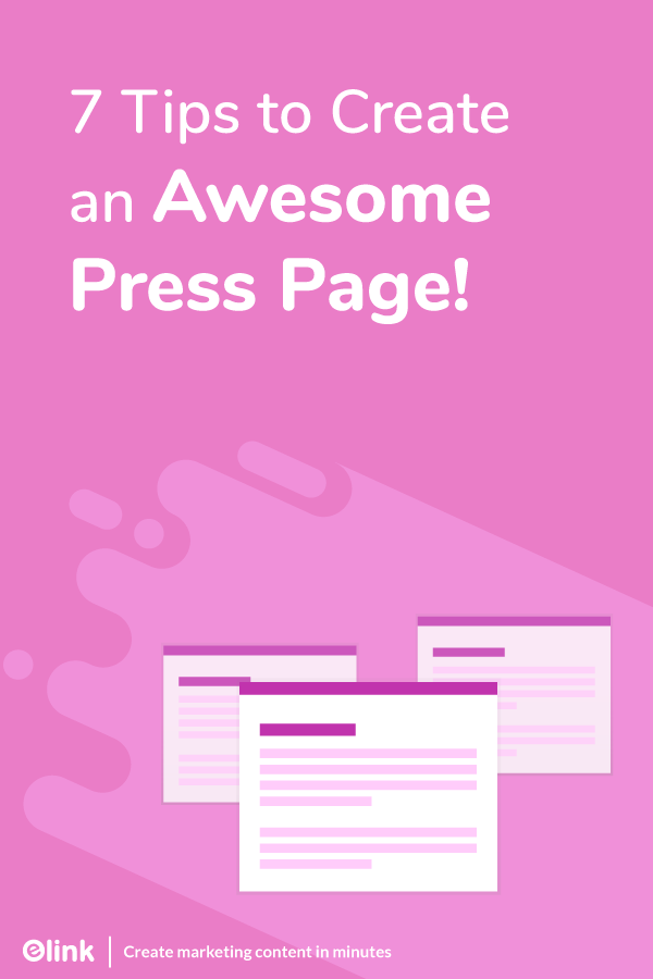 Tips for creating press pages - pinterest