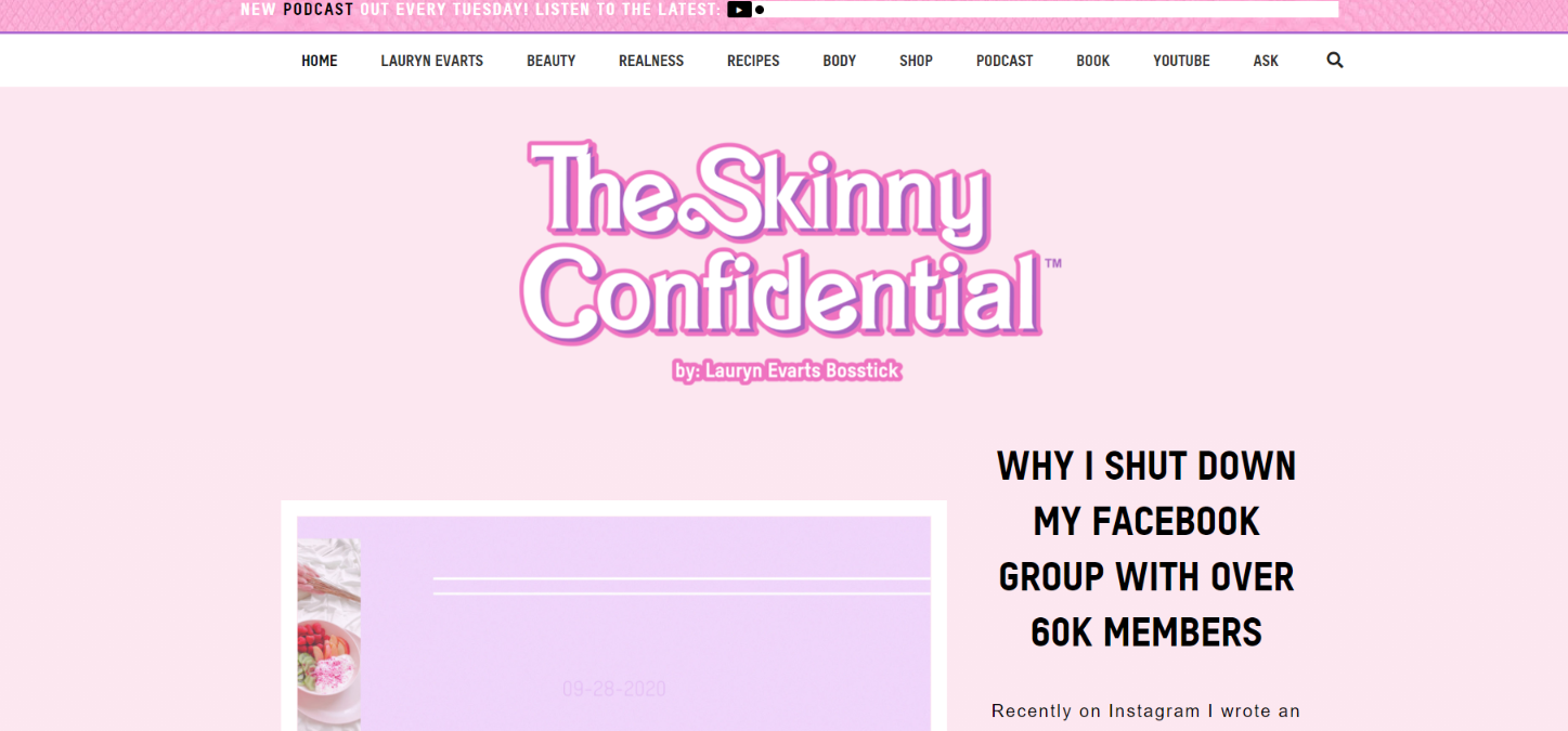 The skinny confidential: Lifestyle blog