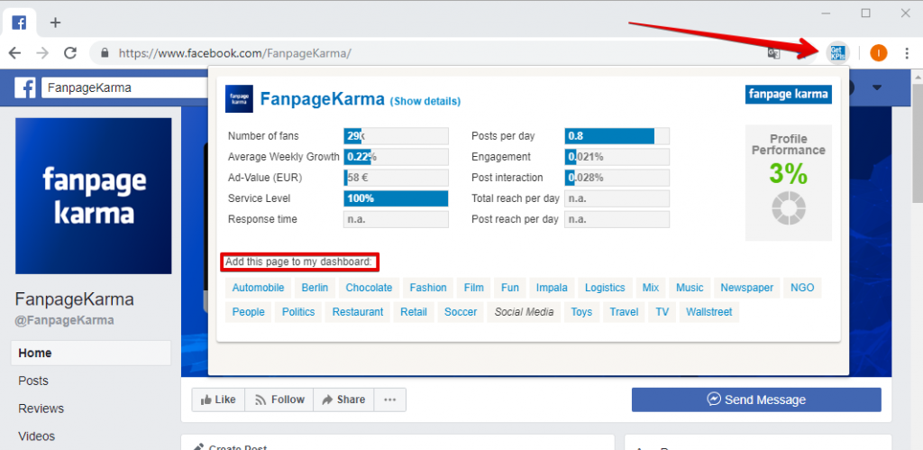 Fanpage karma: Competitor research and analysis tool