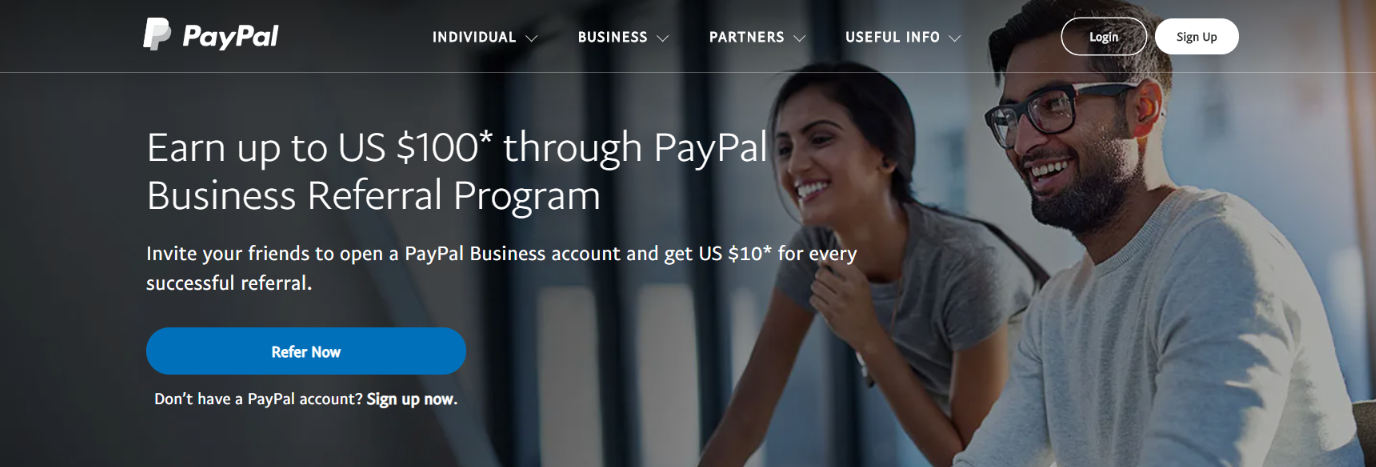 Paypal: Referral program 