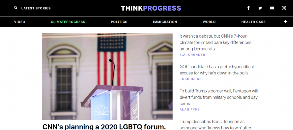 Think Progress : Blog et site web politique