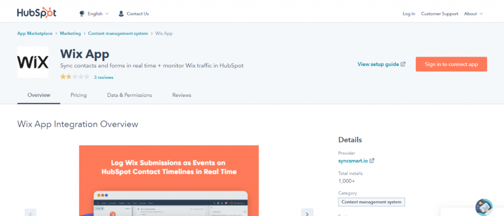 Hubspot and wix integration