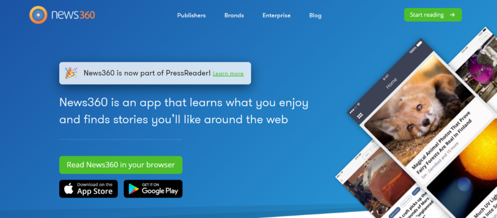 News 360: News aggregator website