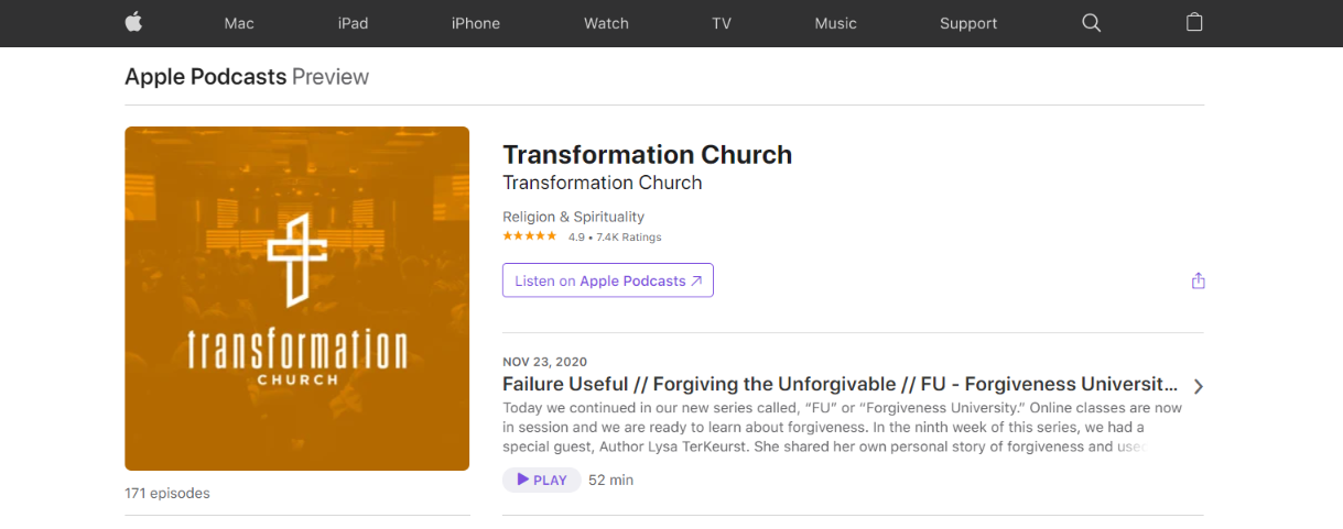 Transformation church: Christian podcast