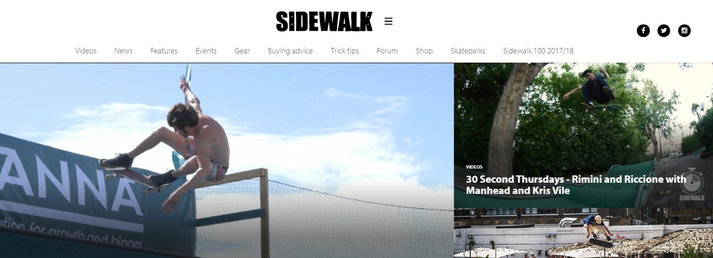 Sidewalk; Skateboard magazine and publication