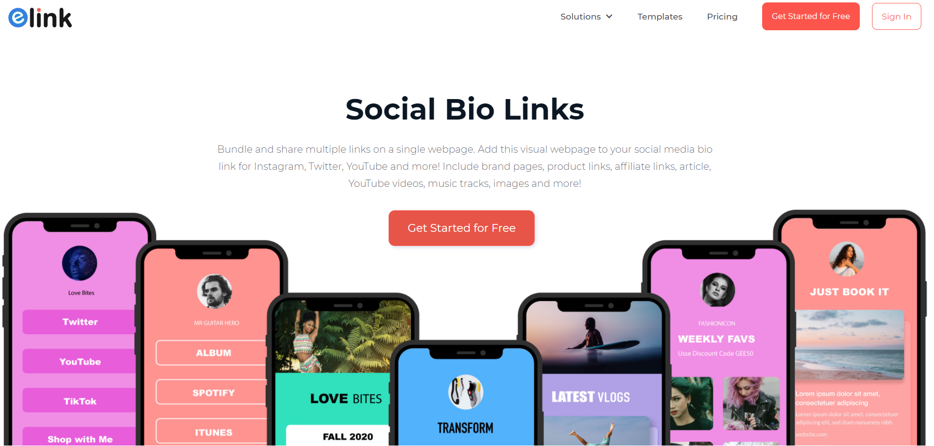 elink.io: Social bio link creator