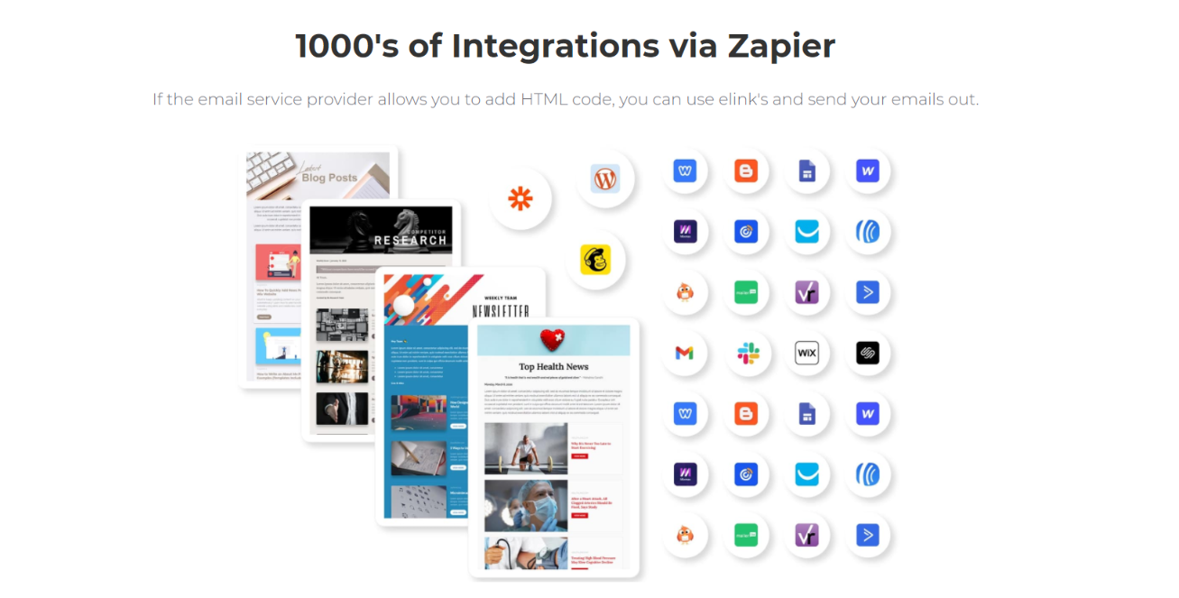 Elink and zapier integrations