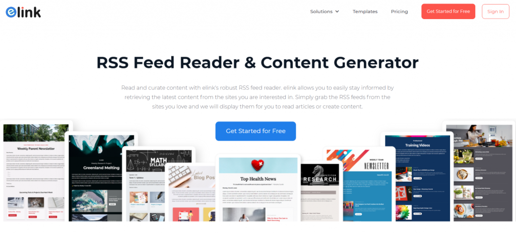 Elink.io: Tool to read rss feeds