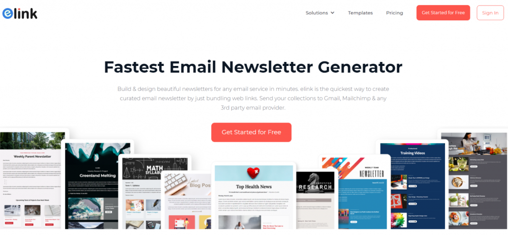 Elink.io: Tool for creating email newsletters