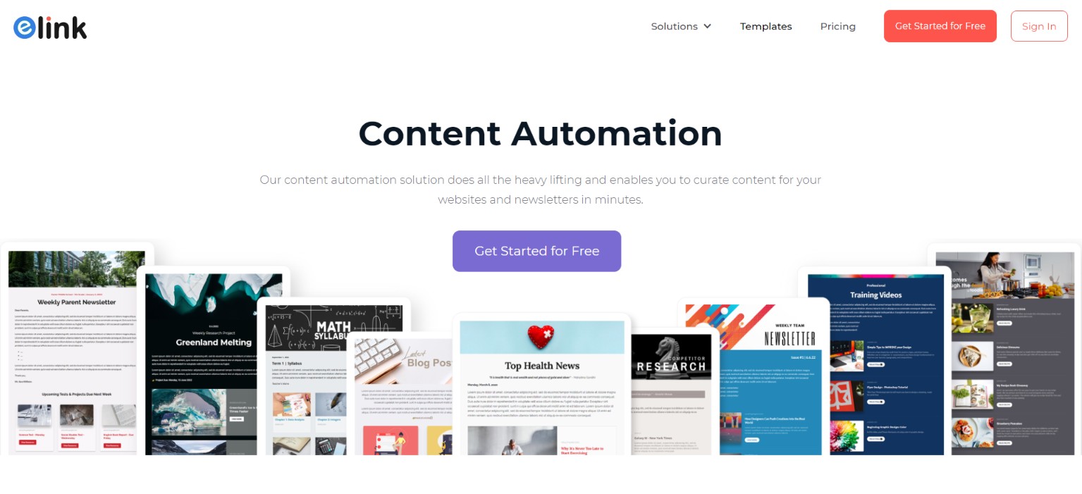 Elink.io: Content marketing automation tool