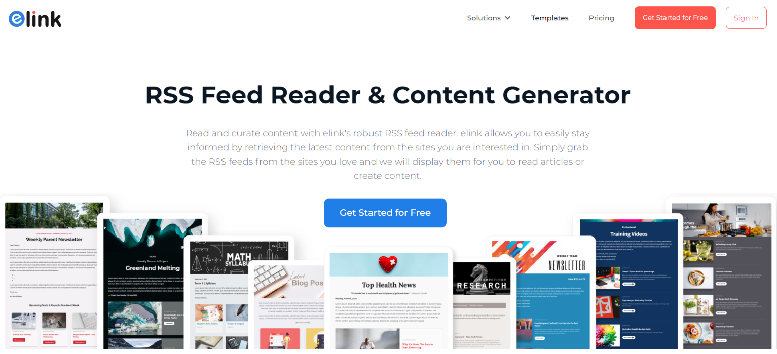 Elink.io: Rss feed reader and aggregator