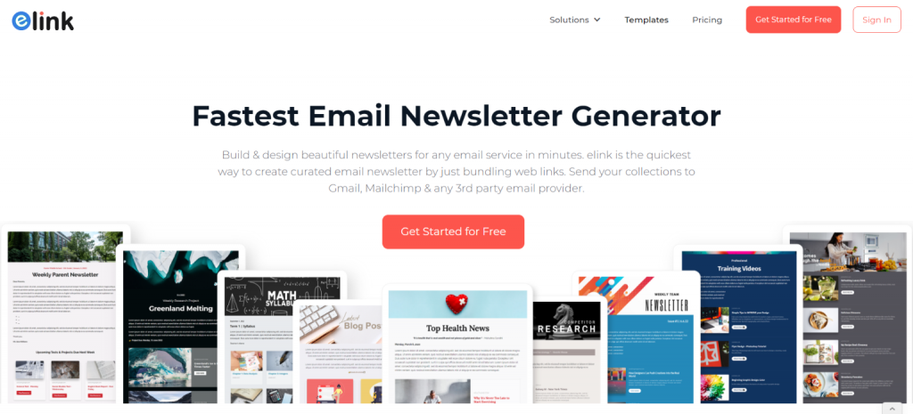 Elink: Tool for creating newsletters