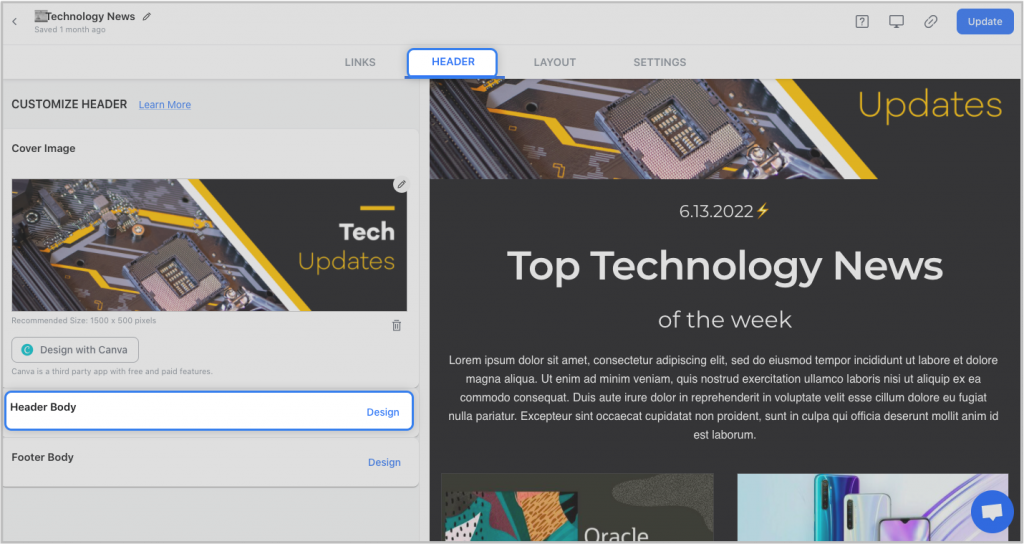 Screenshot of crafting header in Elink.io