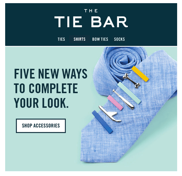 Tie bar newsletter header example