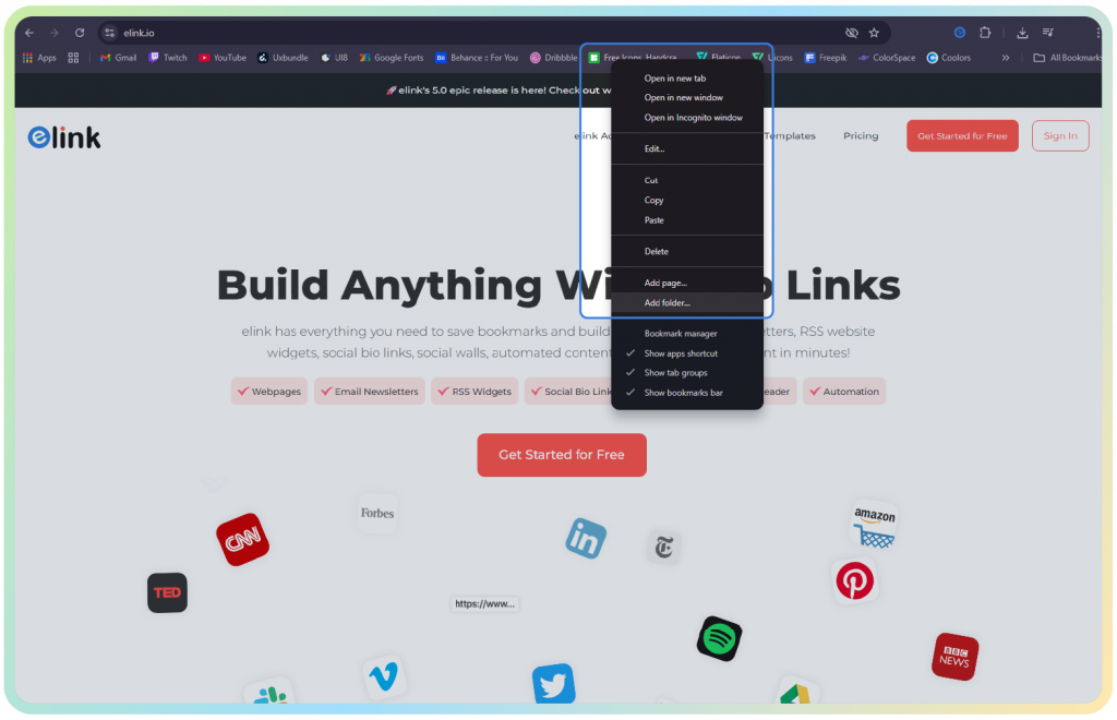 How to Create Folders in Elink.io 
