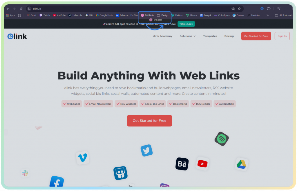 drag and drop your bookmarks