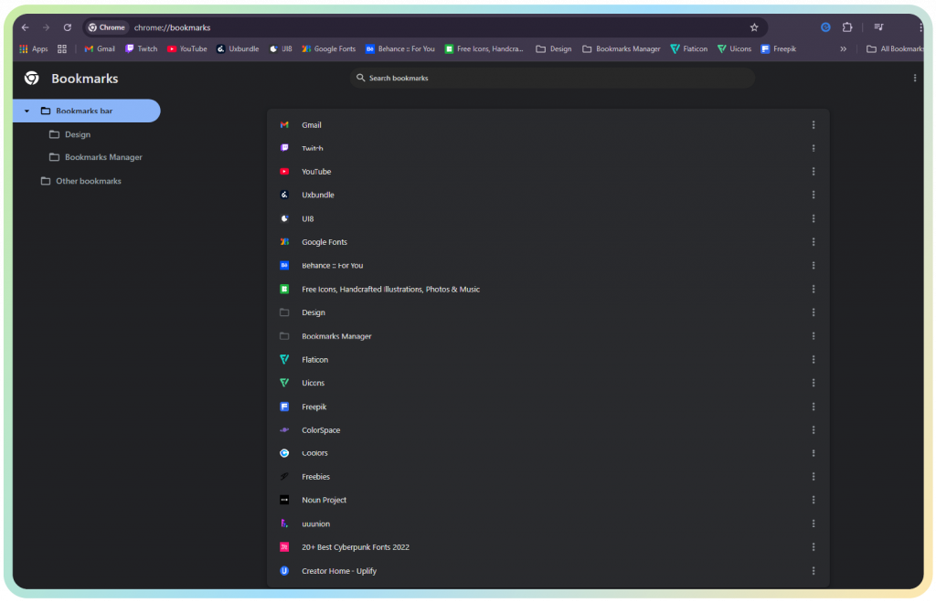 Use the Bookmark Manager