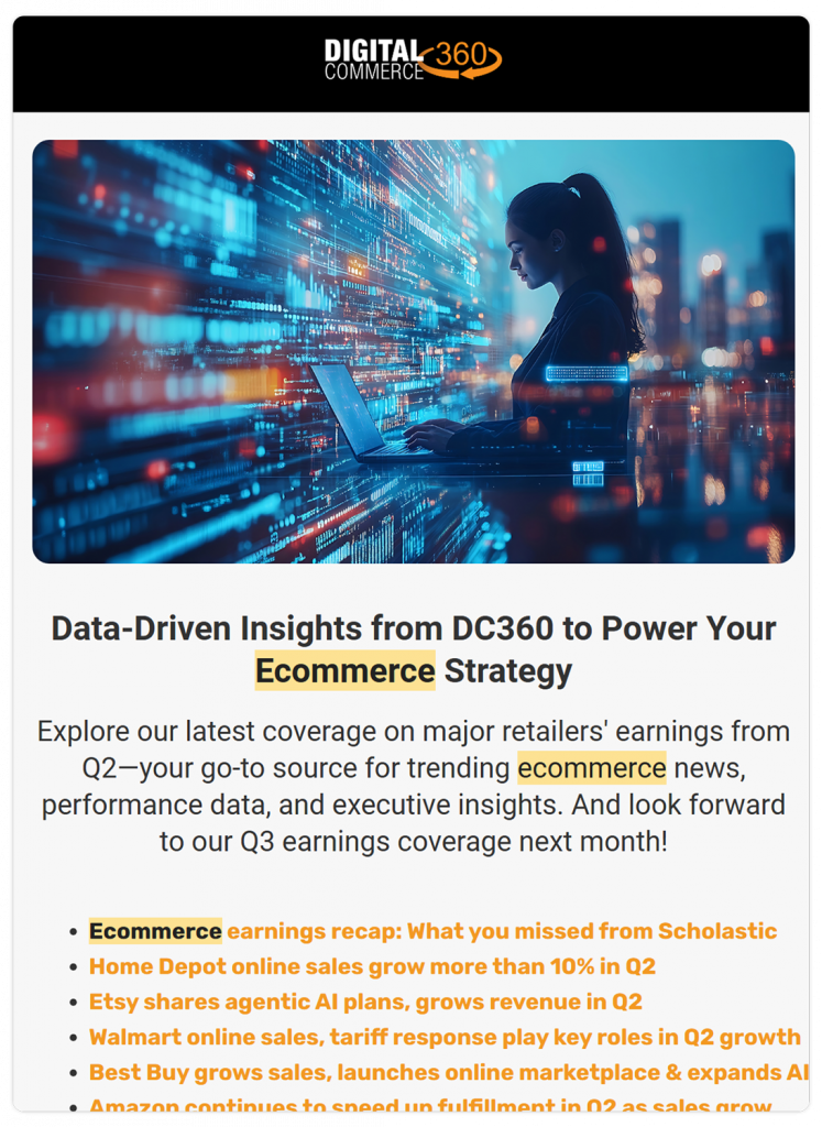 Digital Commerce 360- best ecommerce newsletter