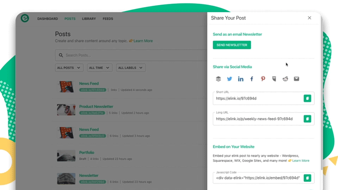 publish and share newsletter with a link