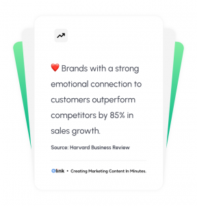  brands with a strong emotional connection with customers outperform competitors by 85% in sales growth.