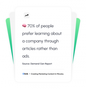 70% of people say that they prefer learning about a company through articles rather than ads.
