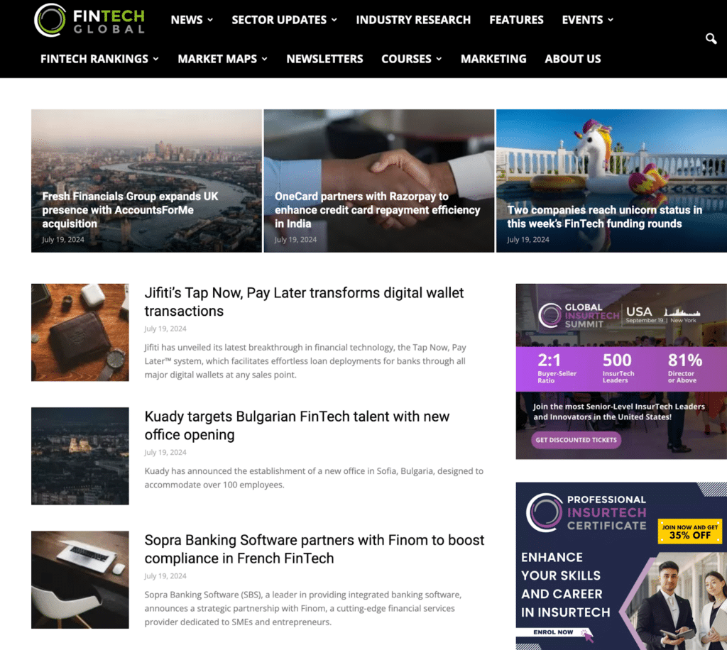 Fintech global- Top Fintech Sites