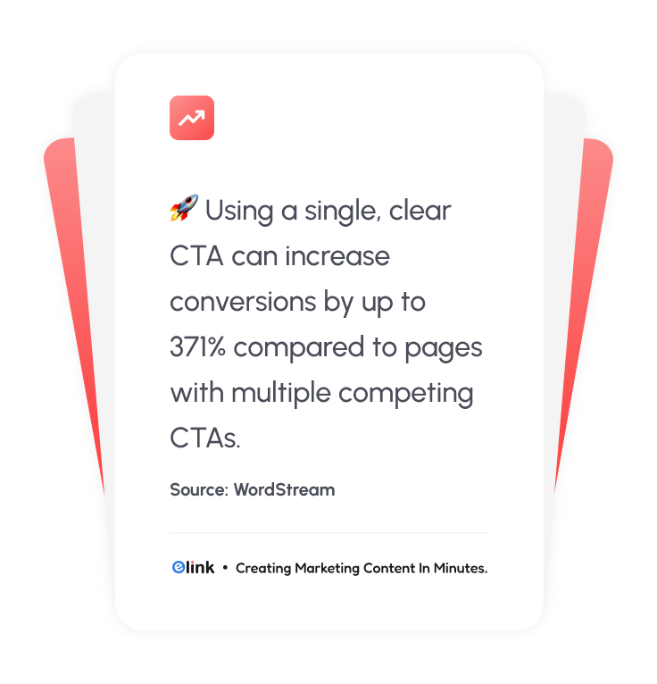 using a single, clear CTA can increase conversions by up to 371% compared to pages with multiple competing CTAs