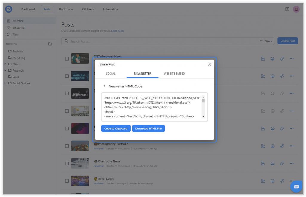 create HTML Code from elink.io