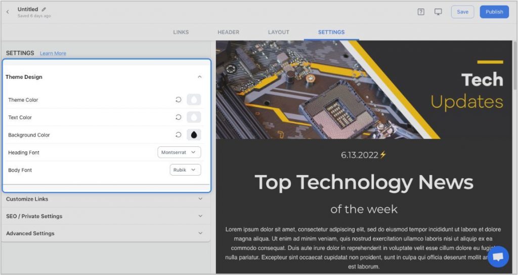customize your newsletter