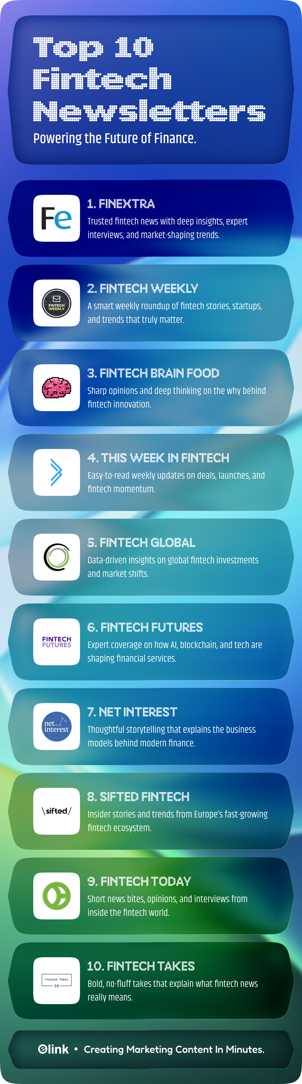 Fintech newsletters - infographic