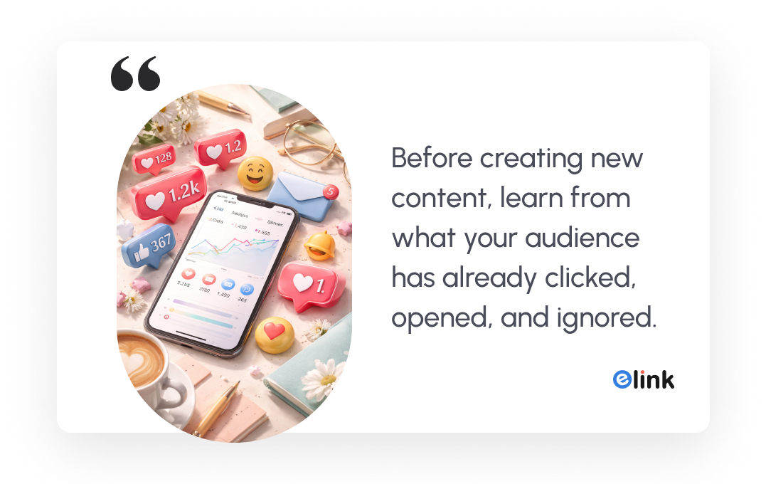 before creating new content, learn from what your audience has already clicked opened, and ignored