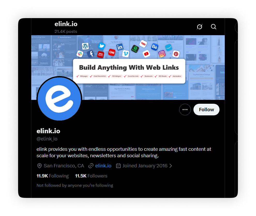 elink twitter banner example