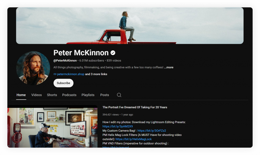peter mckinnon YouTube banner example