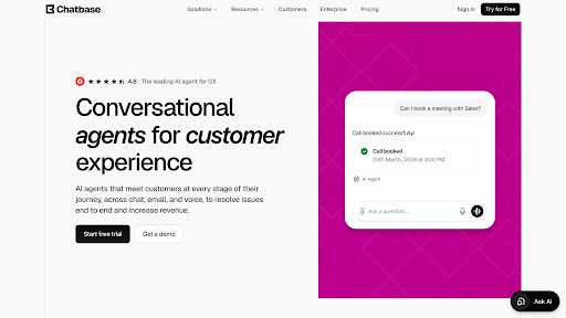 chatbase home page image