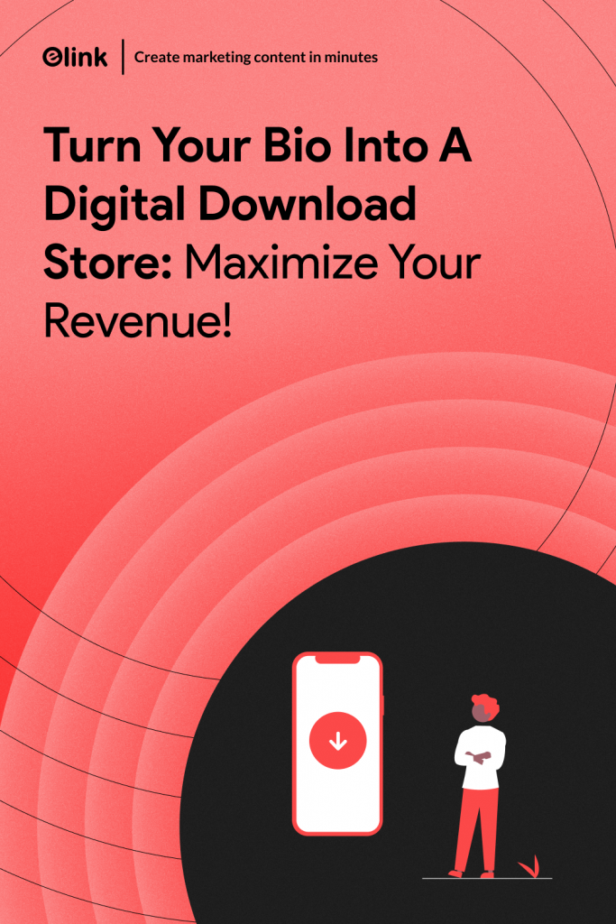 Sell Digital Downloads From Your Bio- pinterest banner